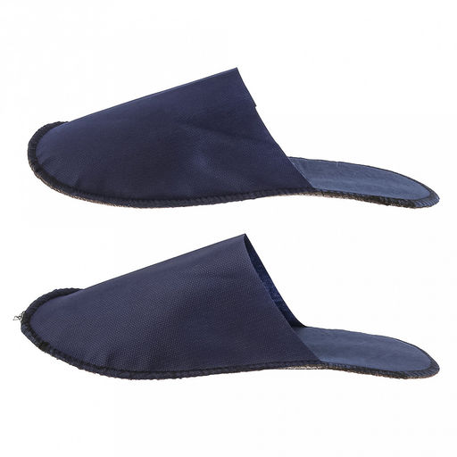 Тапочки одноразовые "Standart" 37-42рр, спанбонд, подошва - пенополиэтилен, s5мм, 60мкм, с закрытым мысом, легкие, синий, индивидуальная упаковка, в упаковке 25пар, ТУ 13.92.29-016-33186646-2020, "SMZ" (Россия)