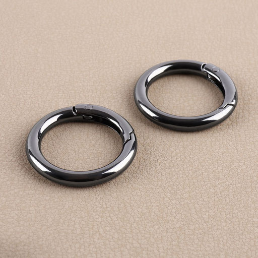 Набор для создания сумки, 4 предмета, кольцо-карабин - 2 шт, цепочка, кнопка магнитная, цвет чёрный никель