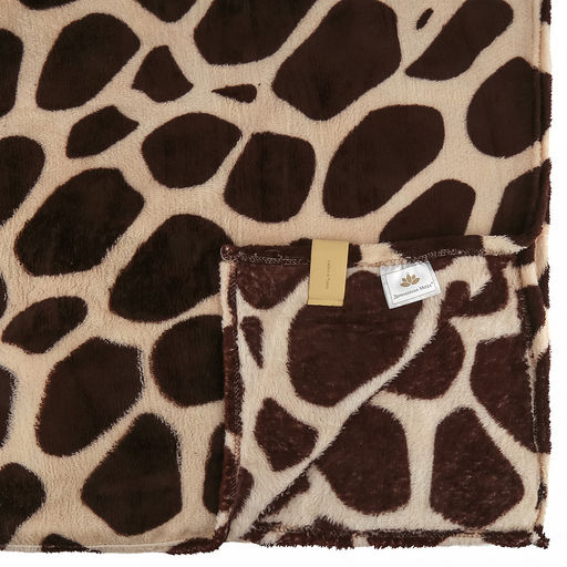 Плед/покрывало 220х200см "Сон жирафа", велсофт "California" набивной, полиэстер 100%, плотность 160г/м2, упаковка: 20х33см пояс бумажный, "Домашняя мода" (Россия)