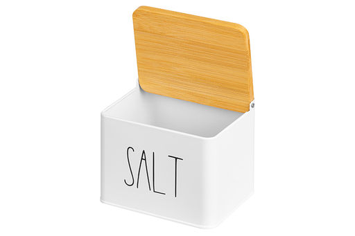 Емкость для хранения 1,5 л 14*11*11 см SALT с деревянной крышкой, белая - Elan gallery фото 19