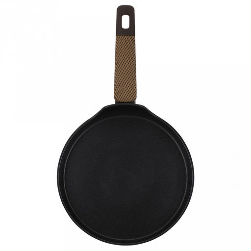 Сковорода блинная с антипригарным покрытием Brownie д22см, h1,7см, s2,8мм, дно д3,5мм, индукционное дно д19см, алюминий, бакелитовая ручка с покрытием soft-touch, Regent (Китай) Подходит для всех видов плит, включая индукционную. - Домашняя мода фото 3