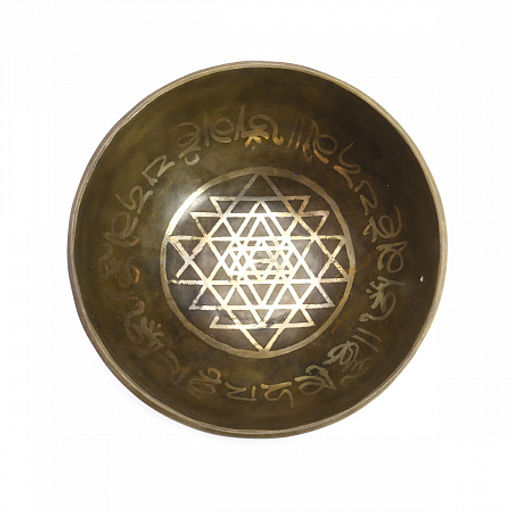 Чаша поющая ШРИ ЯНТРА ручная ковка 9 металлов вес от 300 до 500г d-12см h-6см ХРУПКОЕ - Сандаловый дом фото 5