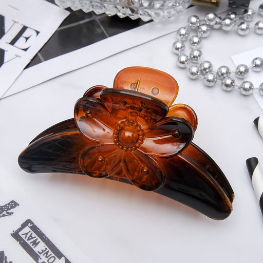 Цена за 6 шт. Крабик для волос «Глянец» ромашка, 10 см, МИКС