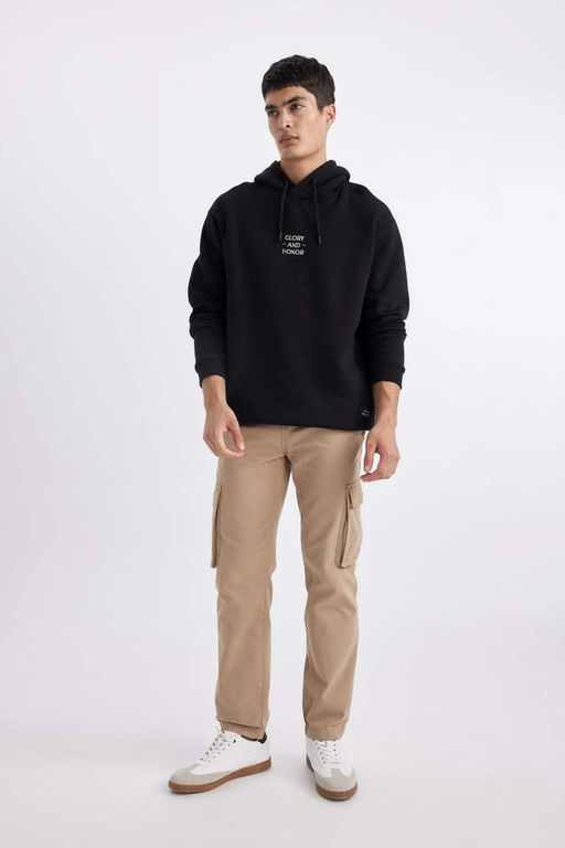 Толстая толстая толстовка с капюшоном и принтом на спине оверсайз - Defacto фото 5