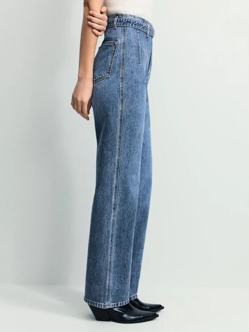 Джинсы straight с высокой посадкой с поясом / Zarina  фото 4