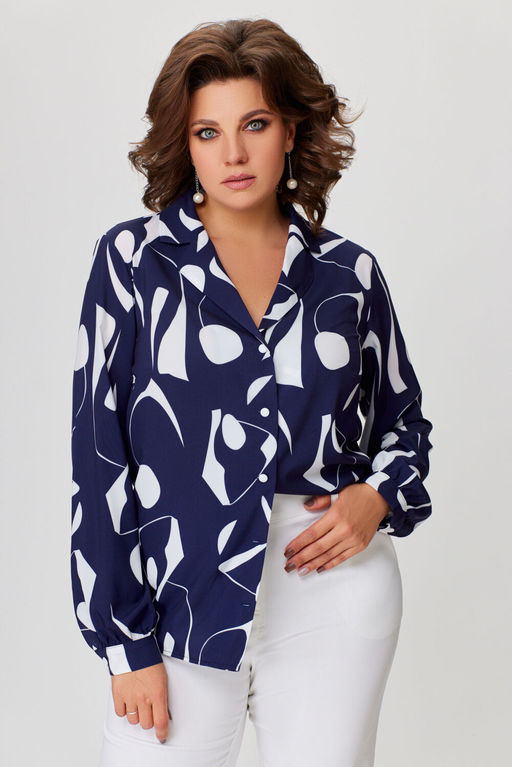 Блуза Swallow 803.2 черный+серебряный узор фото 719