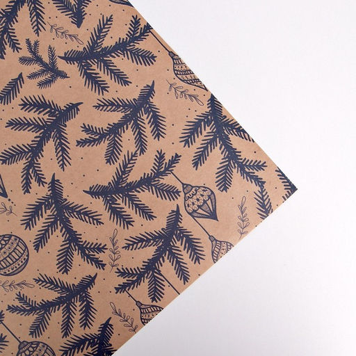 Цена за 10 шт. Бумага упаковочная крафтовая «Ветви», 50 х 70 см