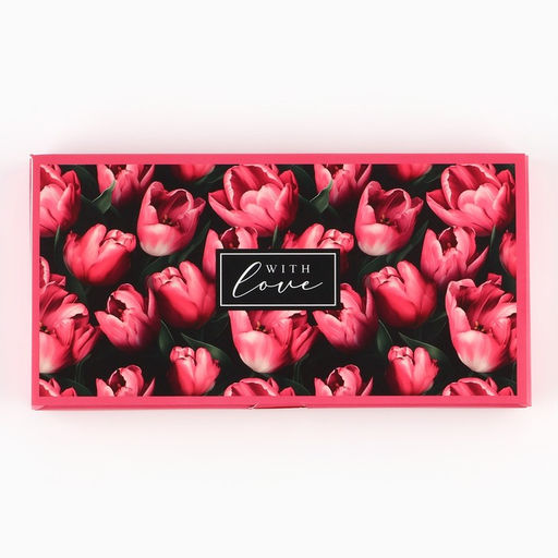 Цена за 5 шт. Коробка для шоколада с местом для денег «Тюльпаны», 20 х 2 х 10 см
