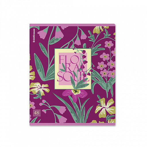Цена за 5 шт. Тетрадь общая ученическая ErichKrause Floral Soul, 48 листов, клетка, ламинация soft-touch+выборочный УФ-лак_MIX-PACK  фото 4