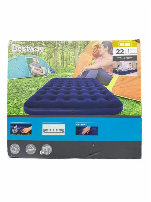 УЦЕНКА. Матрас-кровать надув. 152*203*22см флокир. покрытие (67003,"Bestway") до 300кг, в НЕМНОГО МЯТОЙ коробке