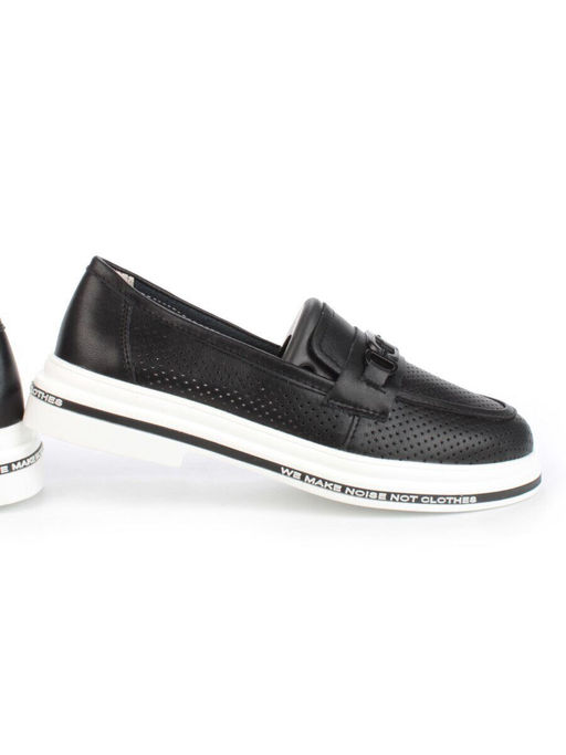 03-PDD170-3 BLACK Лоферы женские (натуральная кожа)