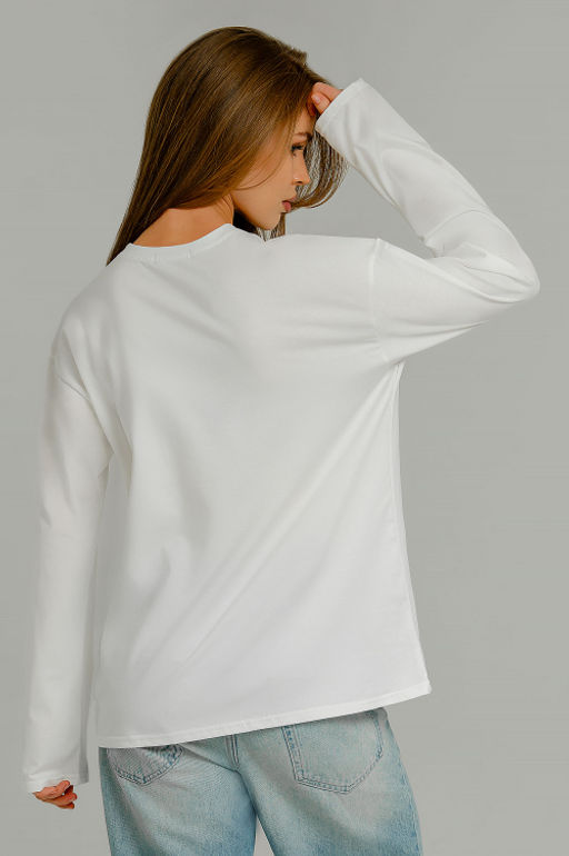 Арт. 12701/2 Лонгслив оверсайз 42-52 (6 шт) Цвет:молочный - Калинка фото 4