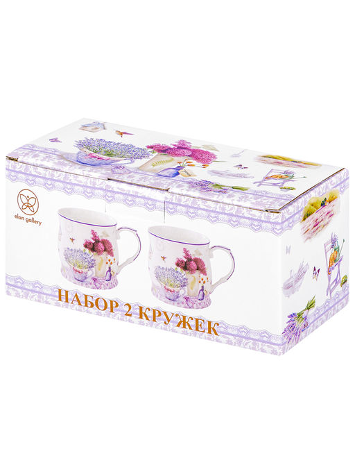 Набор 2 кружек 300 мл 11,5*8,5*8,5 см Лаванда NEW BONE CHINA, фарфор - Elan gallery фото 9