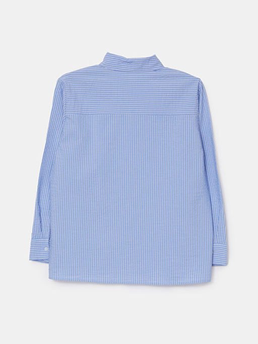 Loose Fit ?izgili Gofre Kad?n G?mlek