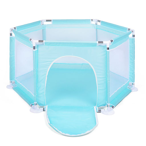 Манеж детский шестигранный (113*130*65) цвет бирюзовый