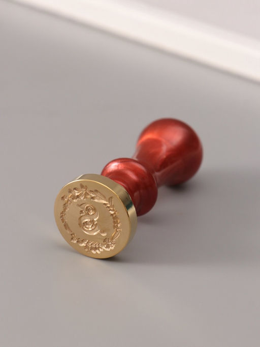 Печать для сургуча с пластиковой ручкой «Венок с буквой S», 2.5×2.5×6.3 см