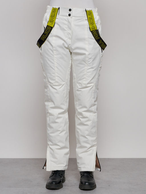 Полукомбинезон утепленный женский зимний горнолыжный белого цвета 526Bl - Chunmai фото 5