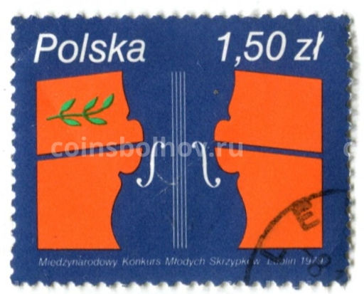 Марка конкурс молодых скрипачей 1979 год Польша