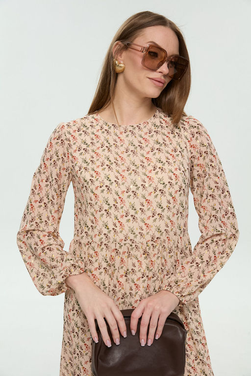 Платье NIKVA н1044-1 бежевый мультиколор  фото 2