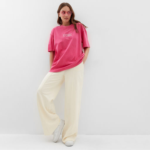 Футболка женская из вареного хлопка Mist Icon, размер 42 (S), розовая