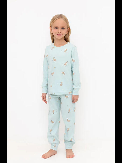 Crockid _ К 1552/голубой опал,кролики и цветы пижама дет  фото 6