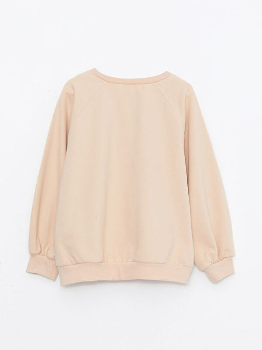 Bisiklet Yaka Bask?l? Uzun Kollu K?z ?ocuk Sweatshirt - Waikiki фото 2
