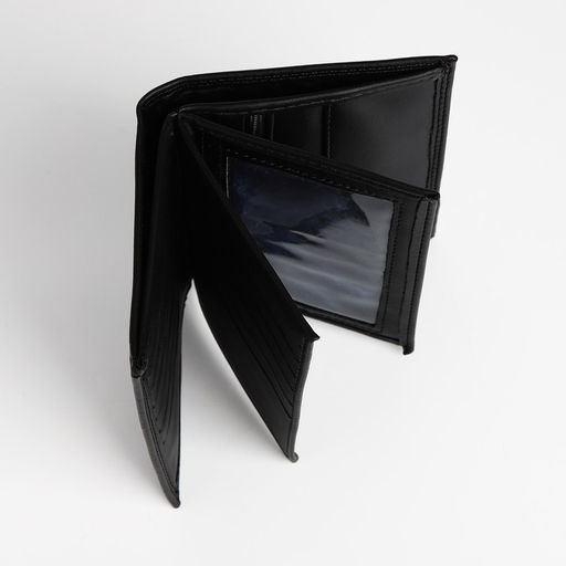 Портмоне мужское без застёжки, 3 в 1, отдел автодокументов, паспорта, карт, купюр, чёрное