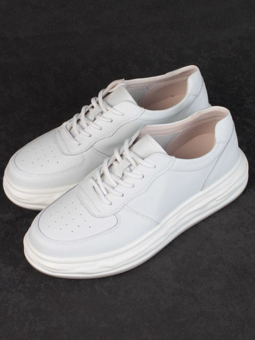 05-PDD181-1 WHITE Кроссовки женские (натуральная кожа)