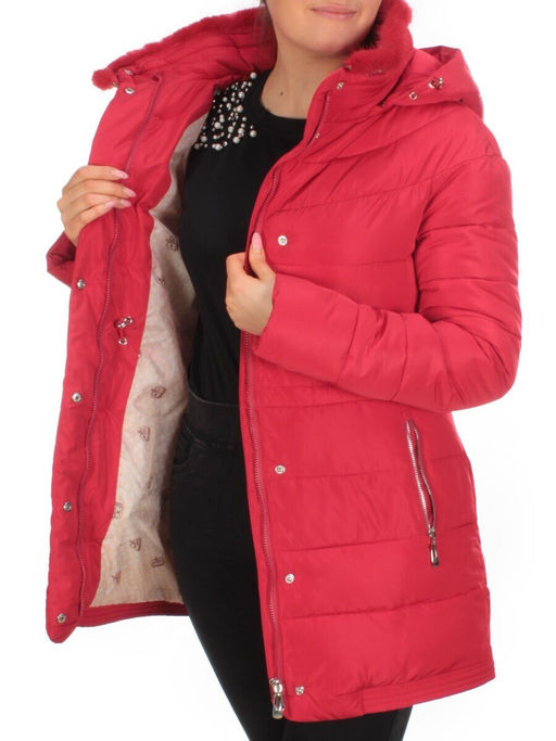 5052 RED Куртка зимняя женская (холлофайбер, отделка натуральная норка)
