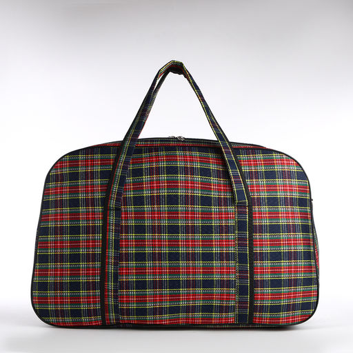 Сумка дорожная на молнии, наружный карман, длинный ремень, цвет красный/зелёный - Simaland фото 3