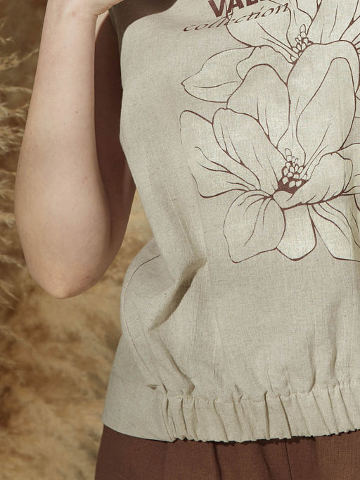 Блуза с принтом Vals 70% лен, 30% хлопок  фото 4