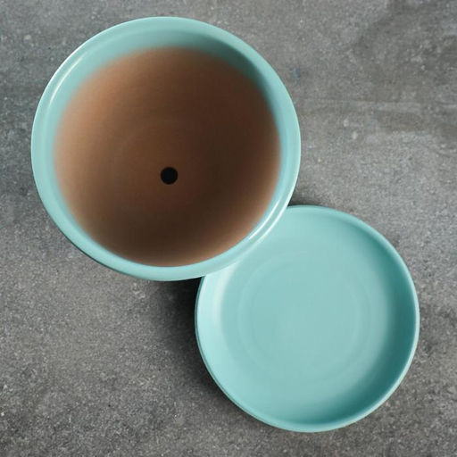 Горшок для цветов «Антик», 1 л, d=15 см, h=13 см, керамический, с поддоном, бирюзовый