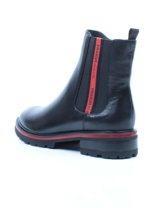 01-C1203-21R100M-1BLACK Ботинки демисезонные женские (натуральная кожа, байка)
