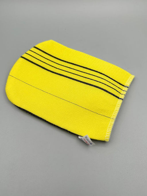 Bath Towel Мочалка-варежка для душа с пилинг-эффектом, уплотненная, жёлтый