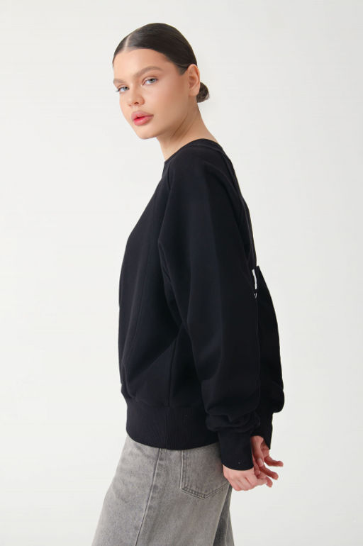 Арт. 15113 Свитшот женский оверсайз 42-50 (5 шт) Цвет:черный - Калинка фото 6