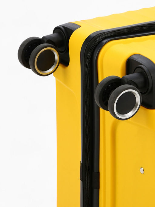 Чемодан на колёсах большой 111 л (L), на молнии, кодовый замок, 4 колеса, жёлтый