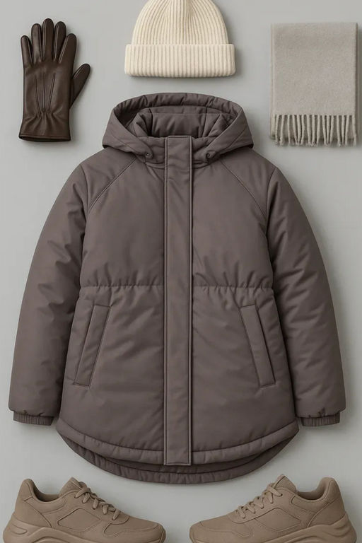 Куртка демисезонная парка_удлин_серый