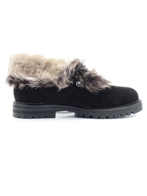 04-AH25-2 BLACK Ботинки зимние женские (натуральная замша, натуральный мех) - Фабричный китай фото 17