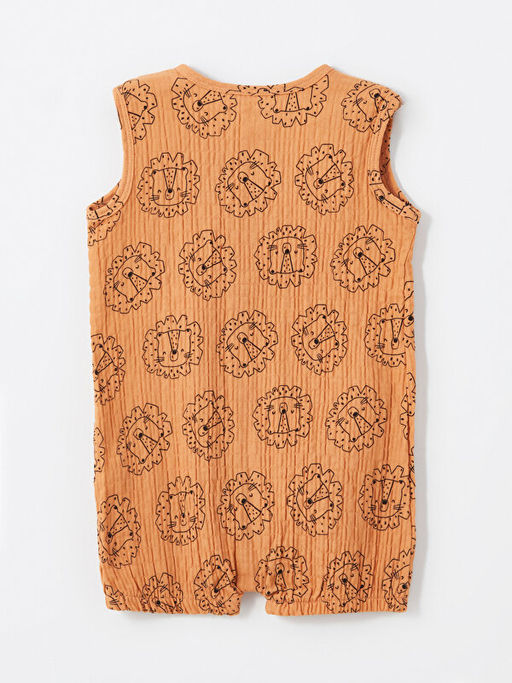 Bisiklet Yaka K?sa Kollu Bask?l? Erkek Bebek Tulum - Waikiki фото 3