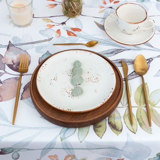 Скатерть Доляна. Акварельные листья, 145?110 см, 100% п/э