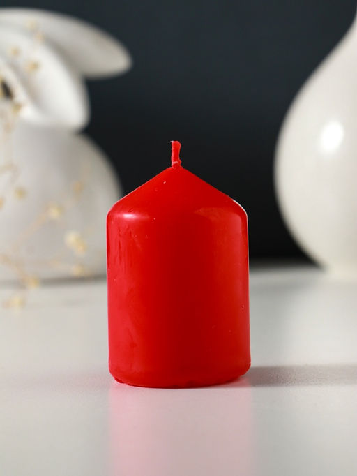 Набор: свеча-цилиндр 4×6 см, 70 г, 4 шт., красный