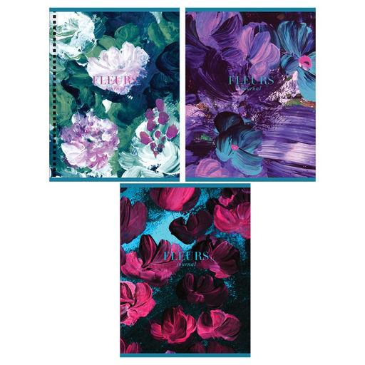 Тетрадь 80л. на спирали Greenwich Line "Blue flowers" клетка (NS5c80-53176) глянцевая ламинация, тиснение фольгой, блок 70г/м2