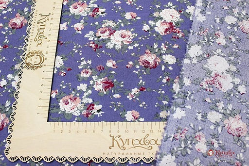 Импорт. хлопок Большие пионы на темном фиолетово-сером, ВИД2, ш.1.48м, хлопок-100%, 110гр/м.кв - Купава фото 5