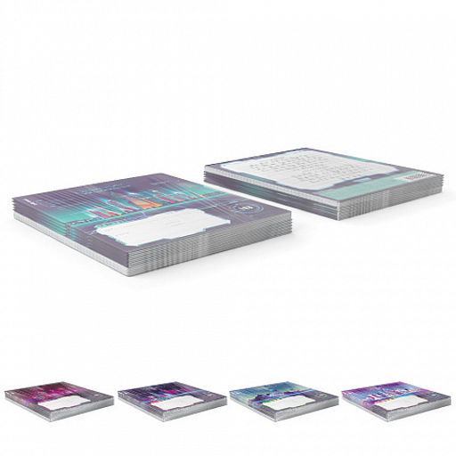 Цена за 10 шт. Тетрадь школьная ученическая ErichKrause Digital World, 18 листов, линейка (в плёнке по 10 шт.)_MIX-PACK  фото 9