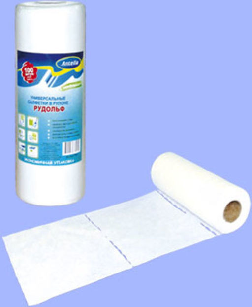 Салфетки вискозные универсальные 18*25 100 шт рулон РУДОЛЬФ арт. 70912 Антелла