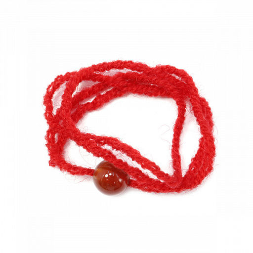 Браслет красная шерстяная нить с камнем Сердолик сильнейший талисман любви - Сандаловый дом фото 2