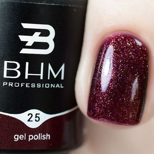 BHM Professional Гель-лак для ногтей / Vintage Bordeaux 025, 7 мл 25  фото 2