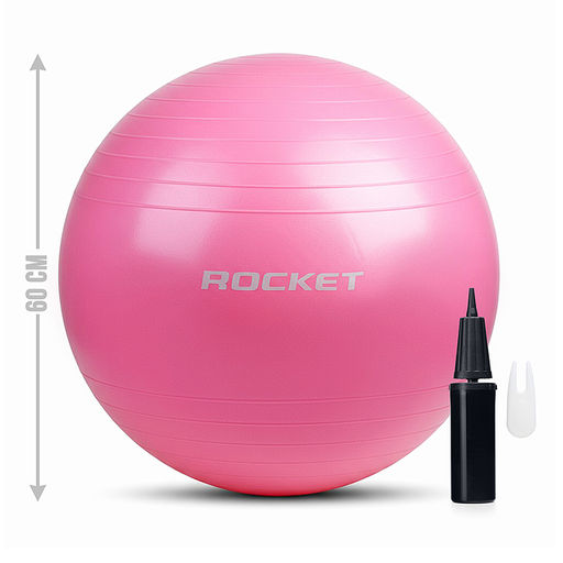Фитбол 60см ROCKET Антивзрыв, цвет розовый (60-65см 800г)