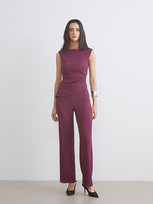 Kay?k Yaka Dokulu Bluz