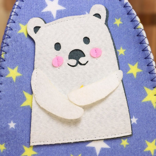 Шапка для бани и сауны «Застенчивый мишка», полиэстер, детская, синяя